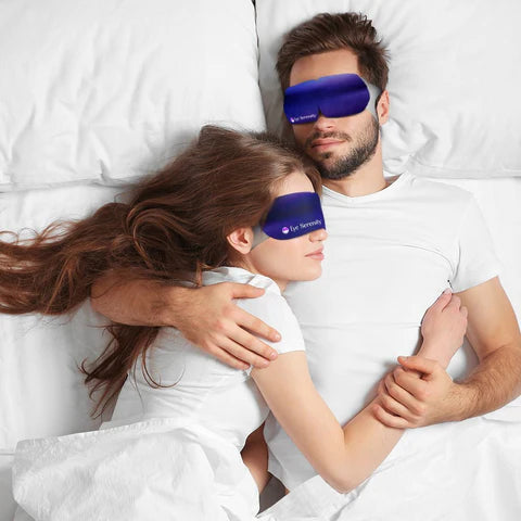 Warm steam eye mask for use at a desk, on a flight or before bed