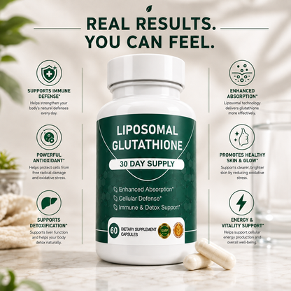 Glutathione supplement using liposomal encapsulation for bioavailability