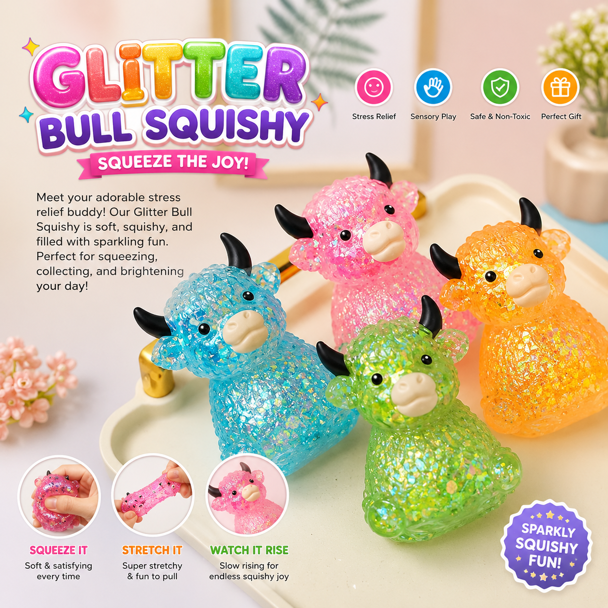8-Piece Squishy Fun Box – Soft Sensory Toys for Kids, Stress Relief & Fidget Play